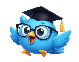 Happy blue mascot